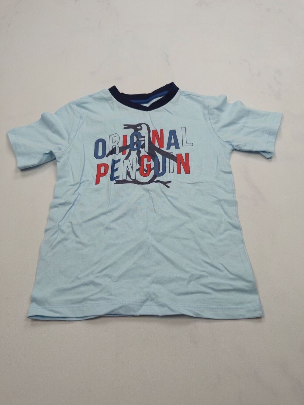 My Original Penguin Original Penguin T Shirt Light Blue 2010s Retro - Boys 4